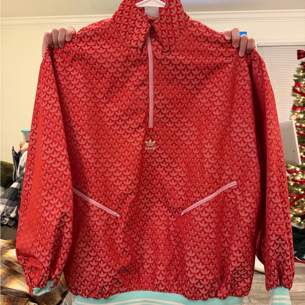 Adidas Scarlet Patterned Windbreaker